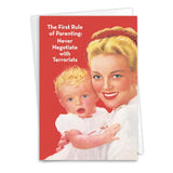 - Funny Mothers Day Card With Envelope - Loving, Humor Greetings For Mom - First Rule Of Parenting 0230