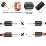 Rca Extension Cable, Gold Plated Audiowave Series 2 Rca Male To Female Stereo Audio Cable For Speaker, Amplifier, Mixer, Tv, 6 Feet