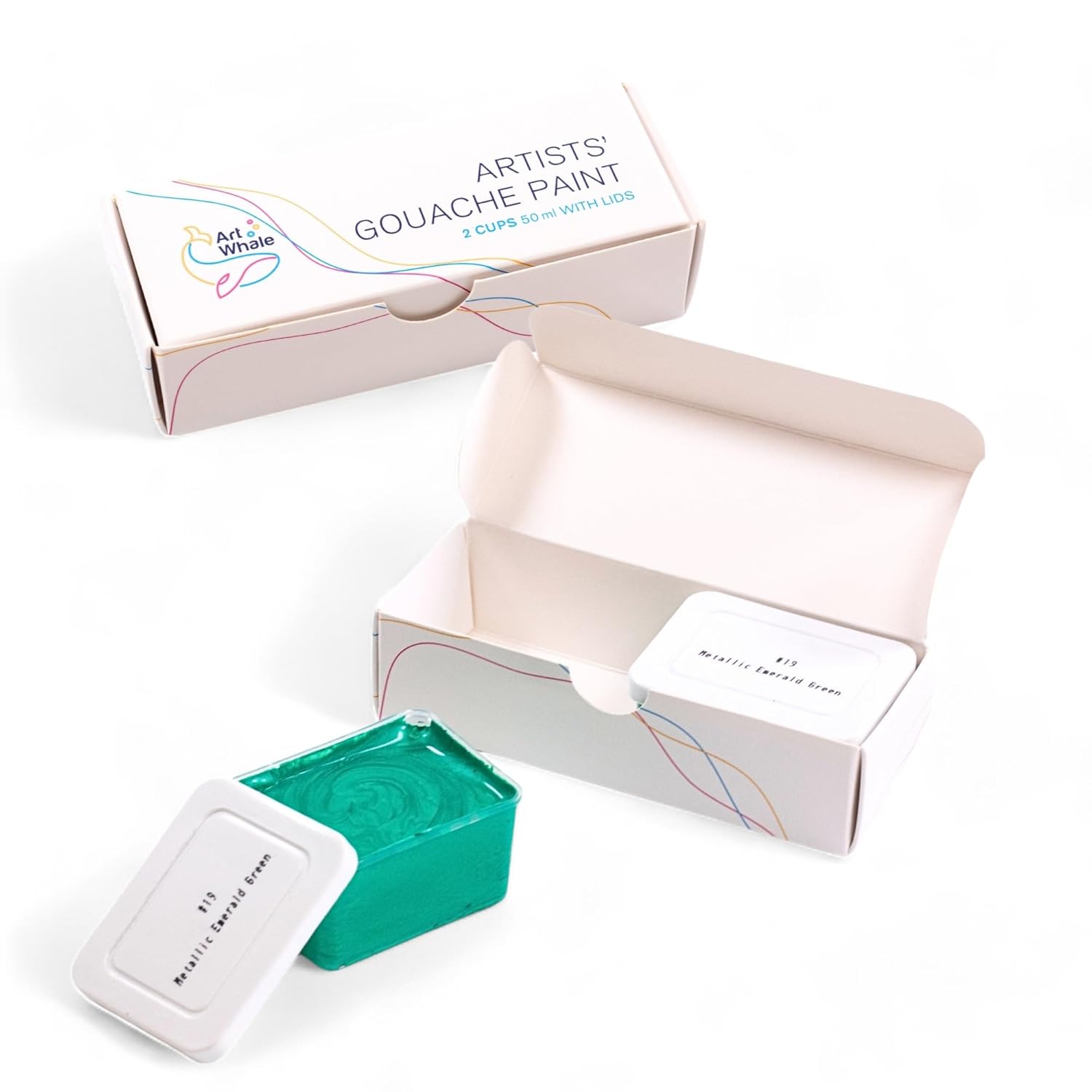 Gouache Metallic Emerald Green Refills (50Ml/1.7Oz)|Intense Pigments, Easy Color Refill (2 Pcs.)