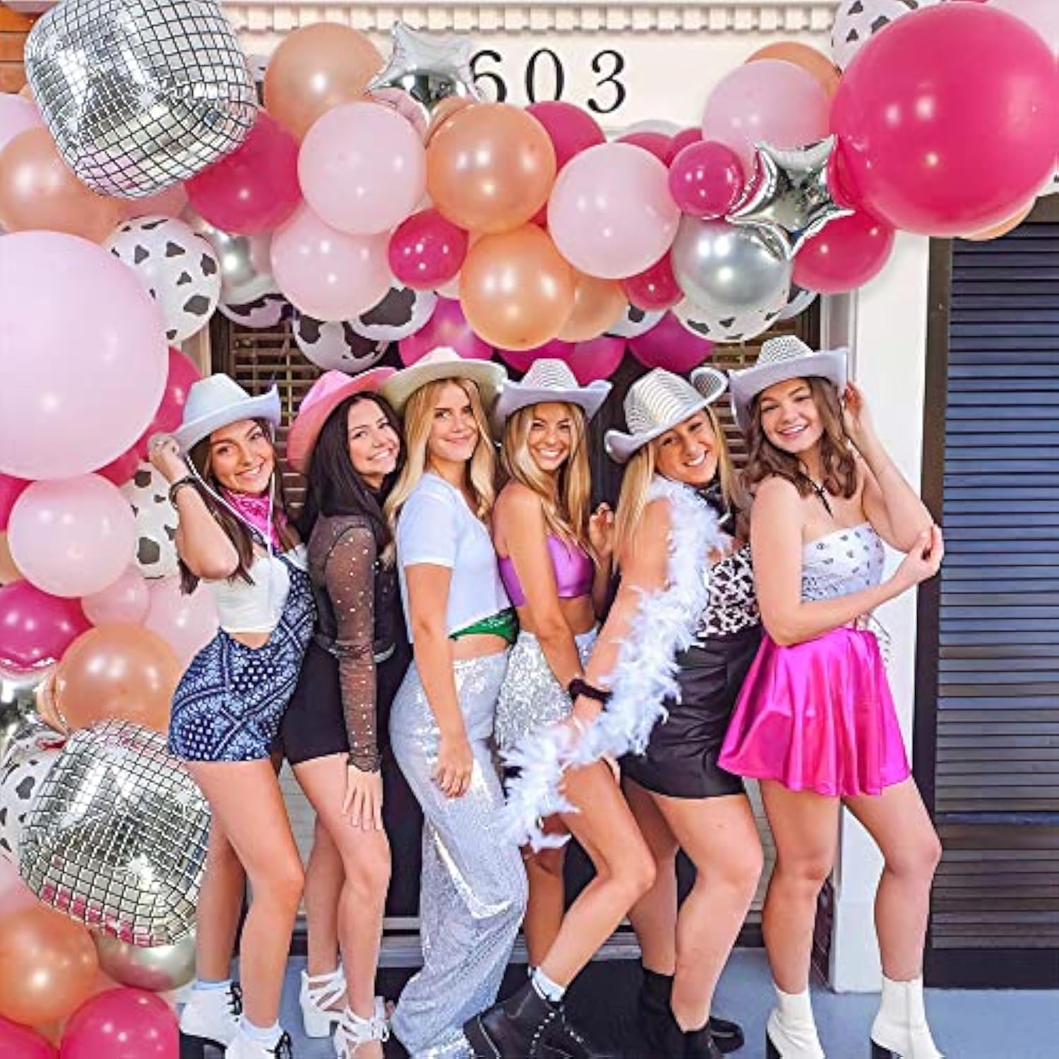 Cowgirl Bachelorette Balloon Arch Garland Kit, Western Disco Party Dec