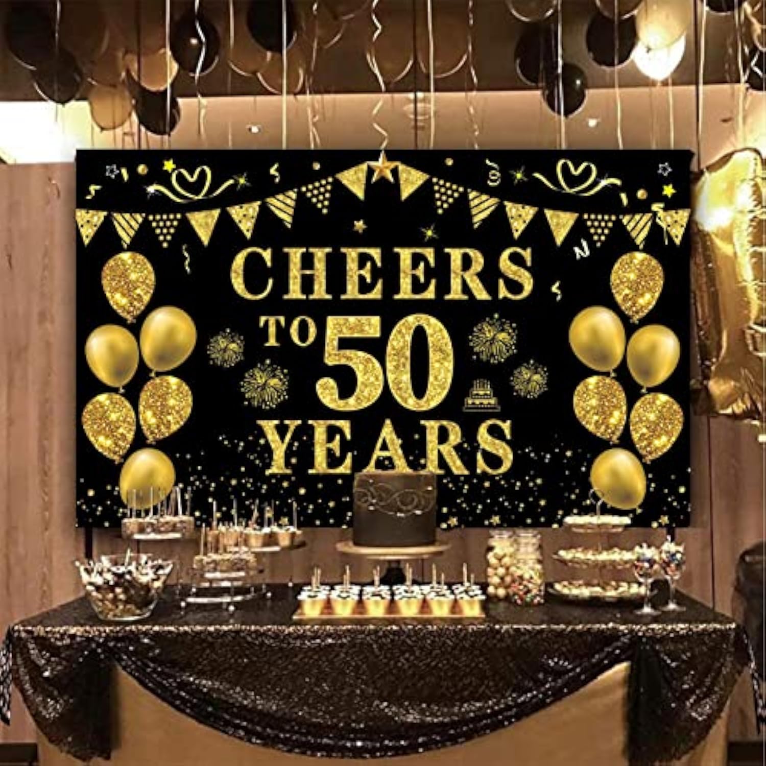 50Th Birthday/Anniversary/Wedding Decorations For Women Men, Cheers To