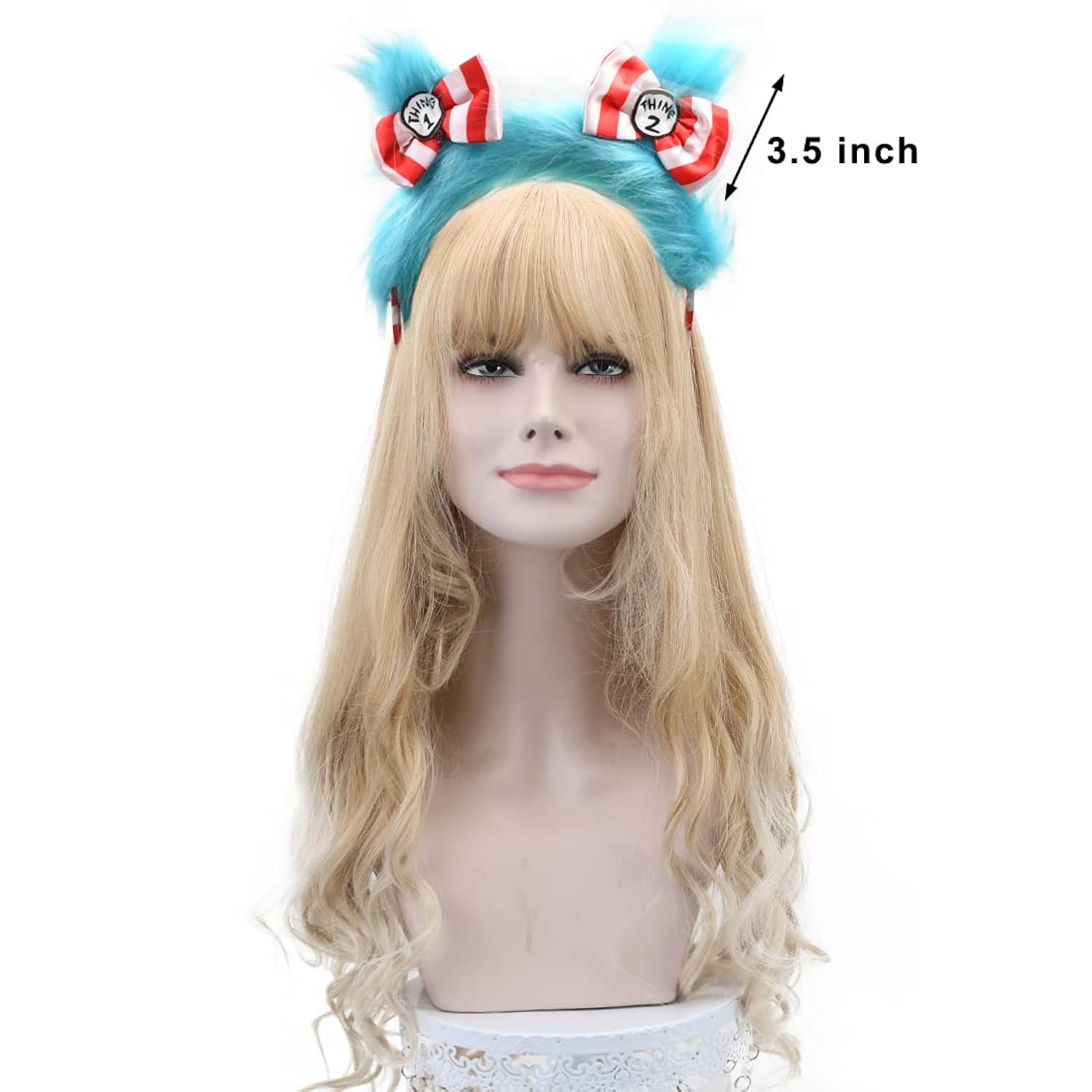 Blue Pom Pom Fuzzy Headband-Blue Halloween Christmas Festival Theme Party Cartoon Cosplay Costume Headbands