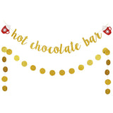 Hot Chocolate Bar Banner Gold Glitter Hot Chocolate Bar Sign Christmas Decorations For Wintertime Holiday Christmas Party New Year Party Decorations