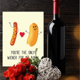 Funny Valentine Jumbo Card, Huge You'Re The Only Wiener For My Buns Jumbo Greeting Cards, Extra Large Valentines Card, Big Valentine Cards For Boyfriend, Girlfriend, Husband, Wife