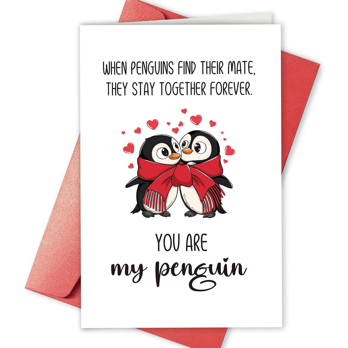 Penguins Anniversary Card For Men Woman, Romantic Valentines Card For Husband Wife, Love Card For Partner Couples, You Are My Penguins