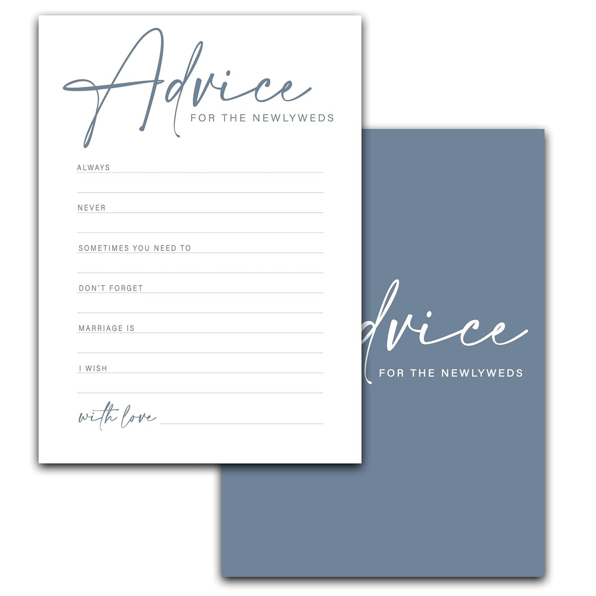 Advice For The Newlyweds Wedding Advice Cards, 5" X 7" Minimalism Bridal Shower Advice Cards, Engagement Party Games Wedding Favors For Guests - A06