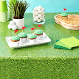 Plastic Grass Tablecloth - Durable Cover For Golf Birthday Decorations - Wide Coverage For Golf Party Table Decoration - Easy-Clean Sports-Themed Tablecloths - 54 X 108 In - Pack Of 3