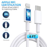 3 Pack 20W USB C Fast Charger with 6FT Lightning Cable for iPhone 14 13 12 11 Wall Charger