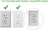 Ultra Thin Flat Outlet Concealer with Extension Cord Kit Power Strip 3FT White