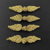 4-Sets 3-1/4" Vintage Fabric Frogs Closure, Chinese Frog Closure, Brai