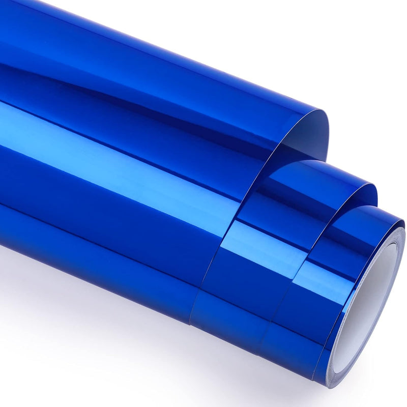 Chrome Blue Vinyl Permanent Adhesive Vinyl For Cricut 12" X 6Ft Blue V