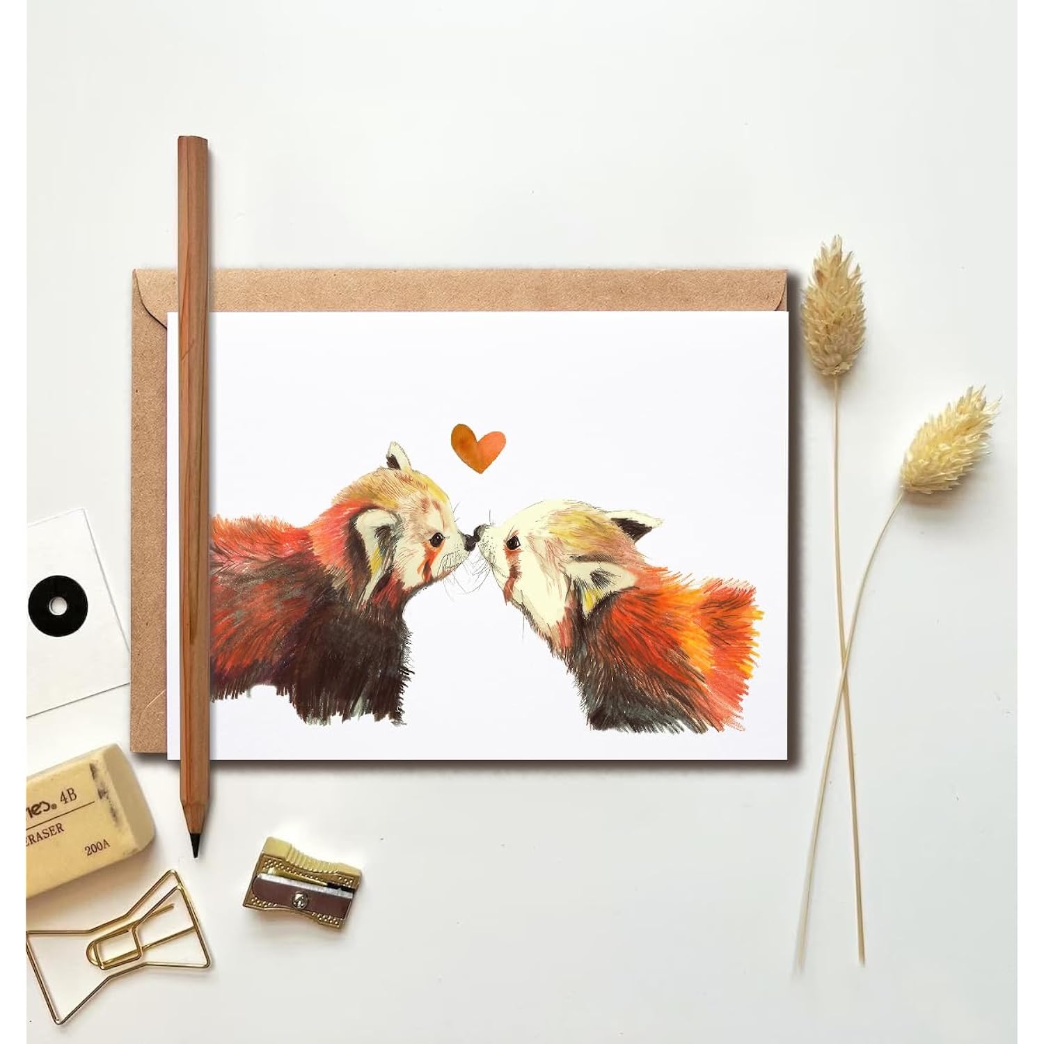 Sweet Birthday Card - Love Card - Card For Partners - Red Panda Birthday Card - Valentine Greeting Sweet Card