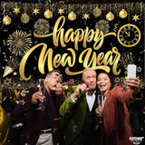 Xtralarge Happy New Year Banner 72x44 Inch 2026 Party Backdrop