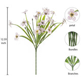 Artificial Outdoor Flowers 12 Bunches Of Uv Resistant Artificial Flowers, Used For Decoration (Blue2)