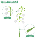 10-Pack Artificial Flower With Stems, Fake Lily Of The Valley Flowers Leaf For Diy Flower Garland/Wedding Decoration/Photo Props, Faux Floral Leaves [White Green]