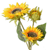 Artificial Sunflowers Silk Flowers Fake Branches Decorative Plants Stems For Home Office Shop Decor (2Pcs)