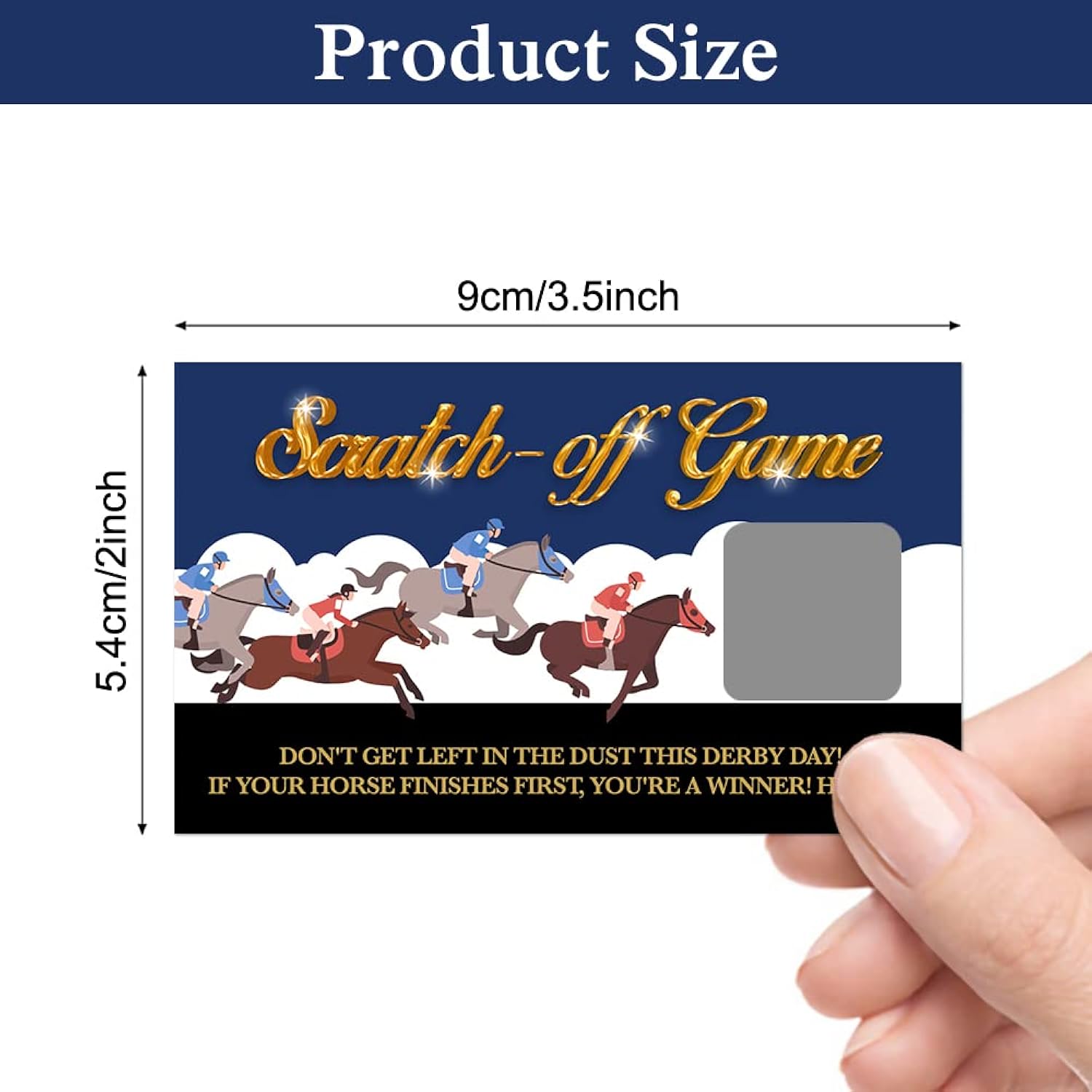 50 Pack Horse Race Scratch Off Cards, Kentucky Horse Derby Scratch Game For Birthday Party, Kentucky Derby Themed Party Supplies, Racing Raffle Tickets Lottery Game For Baby Shower Group Game