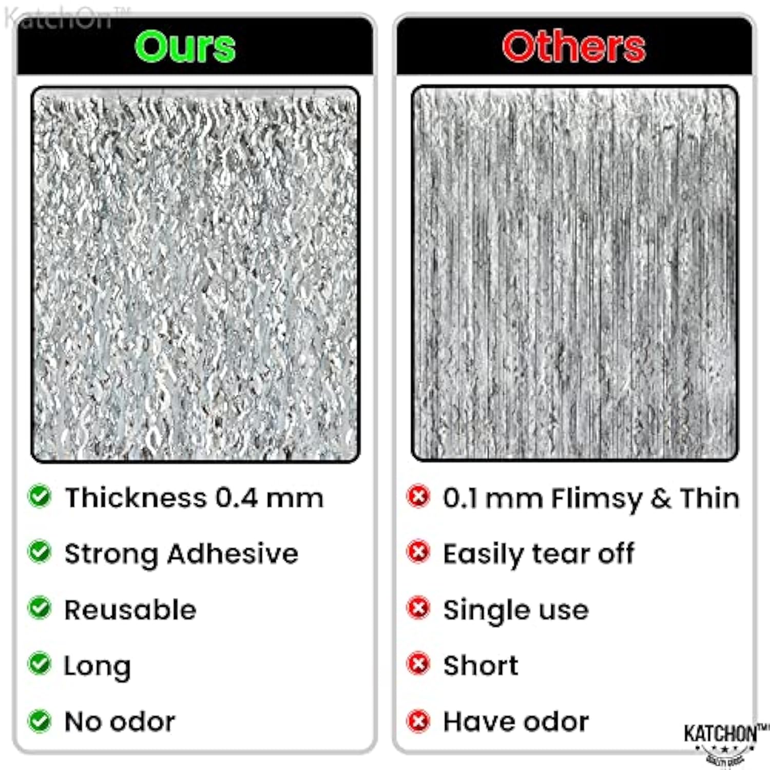 2-Pack X-Large Silver Wavy Fringe Curtains for Party and New Year 2026 Decor