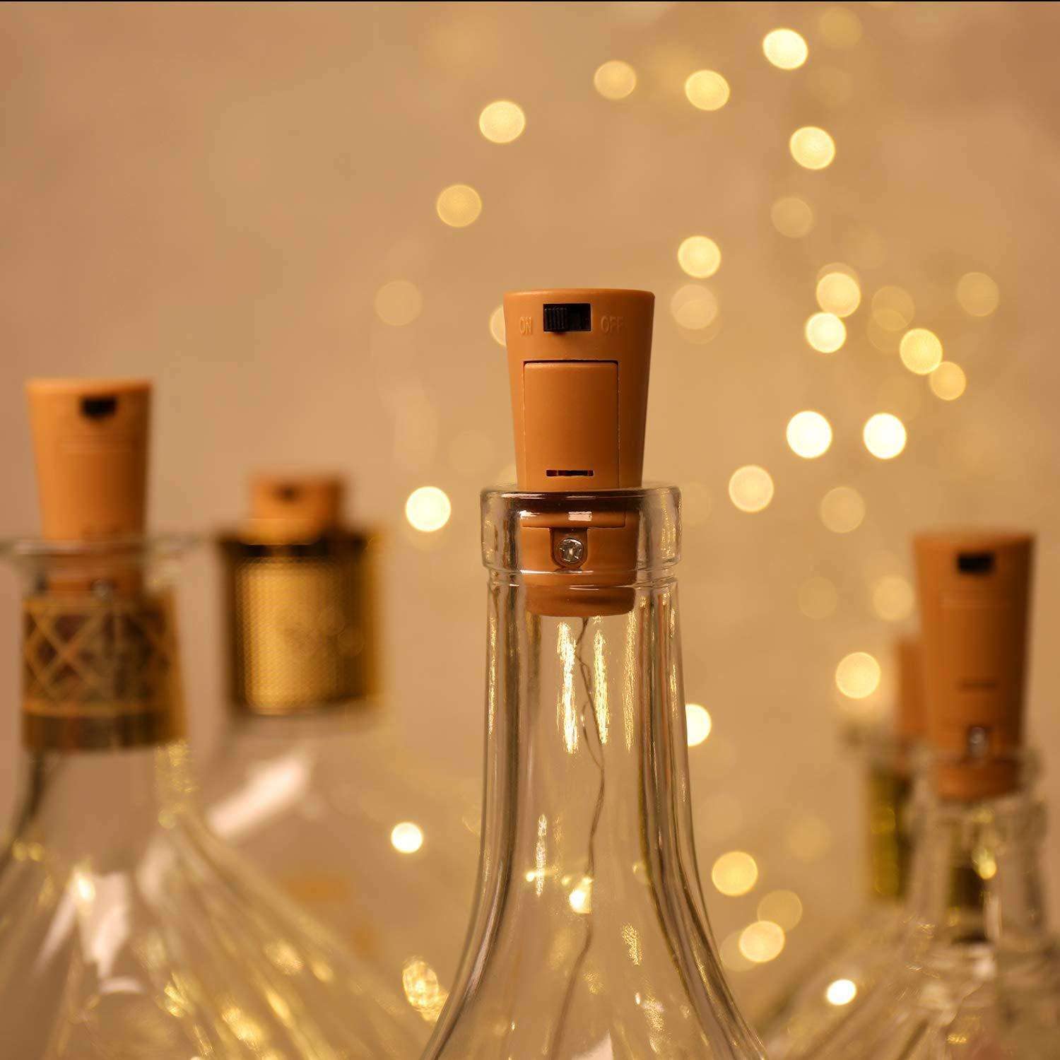 Wine Bottle Lights With Cork, 16 Pack 20Led Fairy Lights Battery Operated Mini Copper Wire Cork Lights For Liquor Bottle