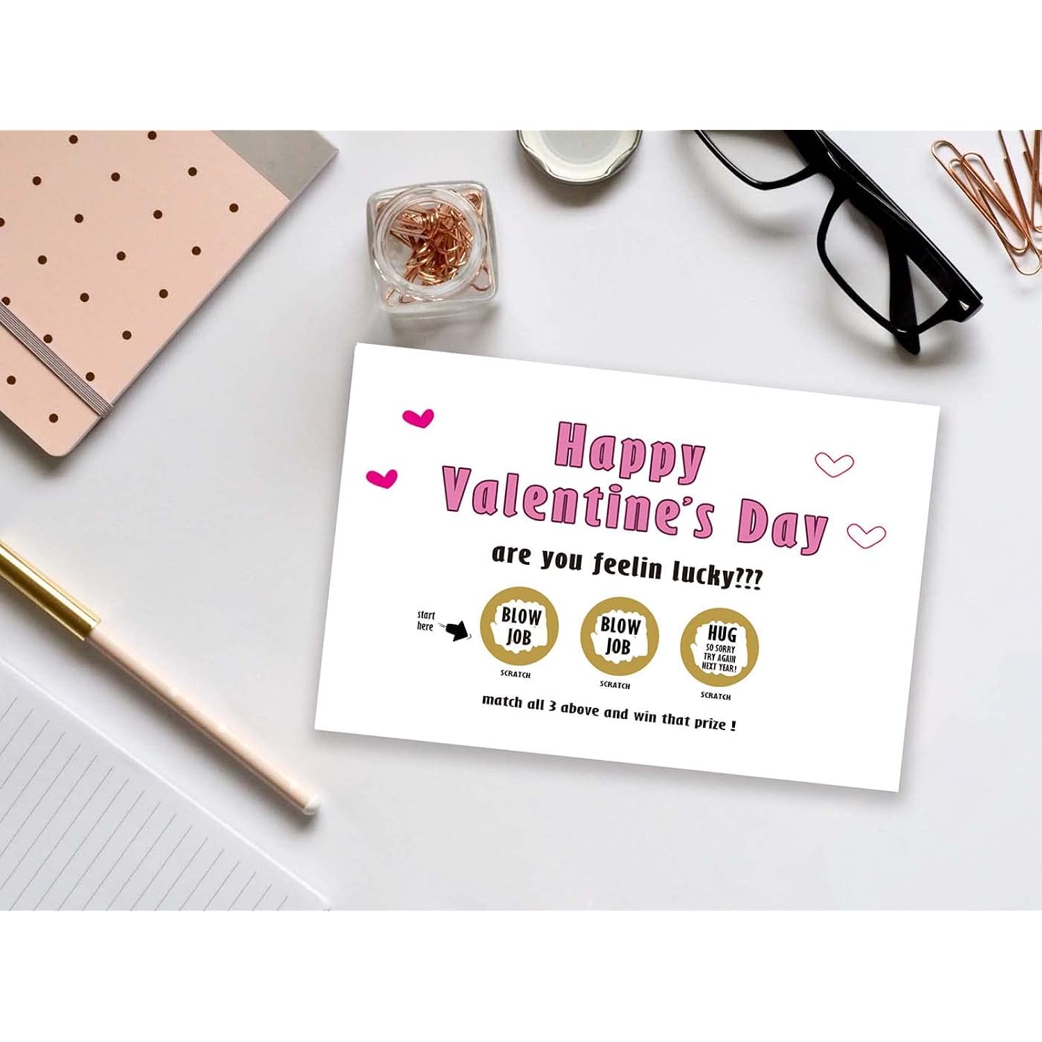 Funny Happy Valentine’S Day Scratch Surprise Card For Him, Cheeky Sweet Valentines Day Card For Husband Boyfriend