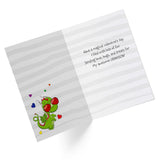 Single Valentine’S Day Card For Grandson | Cool Dragon With Blank Image For Coloring | Your Purchase Helps Animals In Need | 5”X7.5” | Vday Card With Envelope | Made In Usa | Female