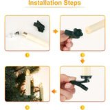 Christmas Trees Flameless Candles, 30Pcs Led Flickering Lights Battery Operated Candlesticks With Remote Timer/Clips, Warm White Window Taper Candles For Home Wedding Halloween Birthday Decor