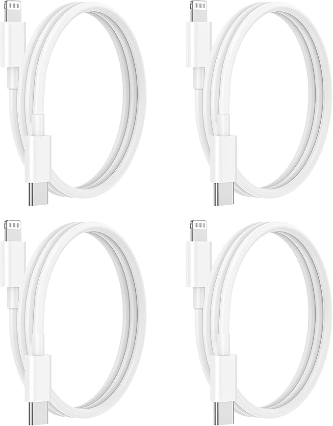4 Pack USB C to Lightning Fast Charging Cable 3FT MFi Certified for iPhone