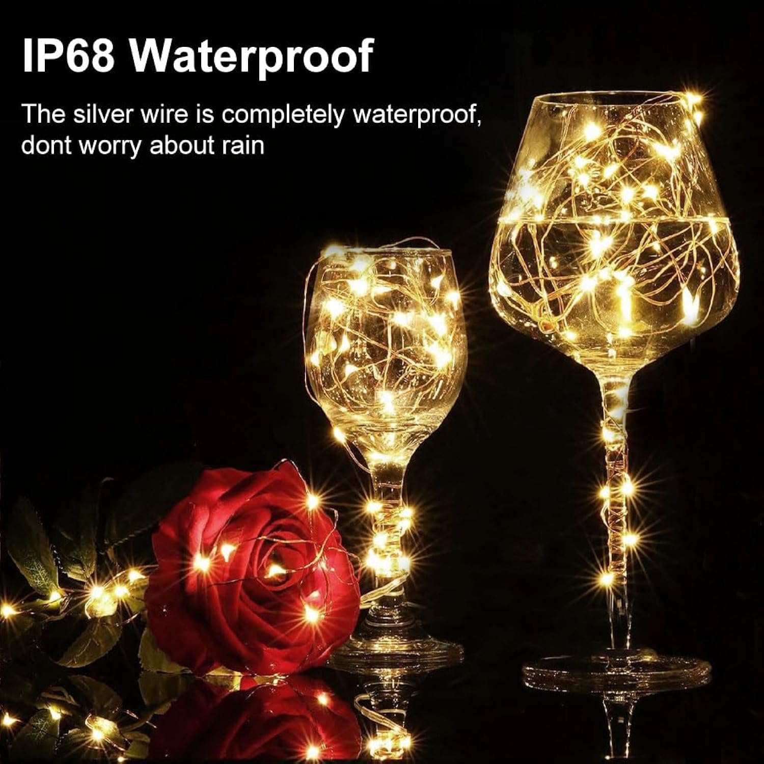 4 Pack Christmas Fairy Lights Battery Operated 16.4Ft 50 Leds Silver Copper Wire Twinkle Lights With 2 Lighting Modes Fo