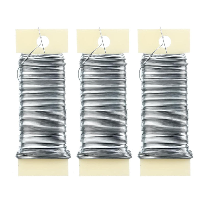 3 Pack Floral Wire 22 Gauge Wire For Jewelry Making 114 Yard Craft Wire Silver