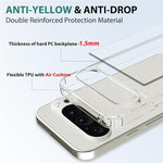 Pixel 9/9 Pro Case, Crystal Clear, Anti-Yellowing, Slim Shockproof, Wireless Charge