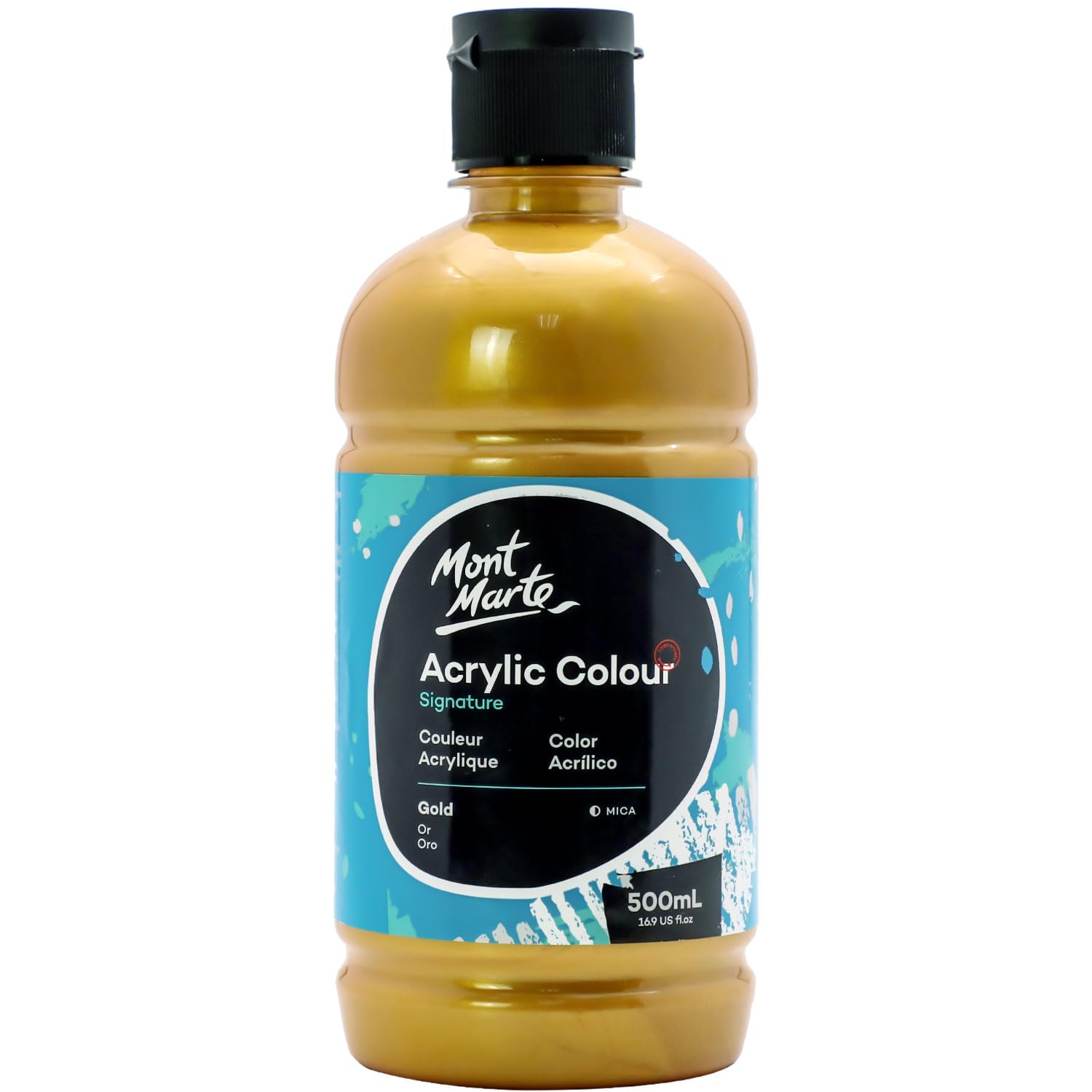 Gold Acrylic Paint Set 16.9Oz (500Ml), Perfect For Canvas, Wood, Fabric, Leather, Cardboard, Paper, Mdf And Crafts
