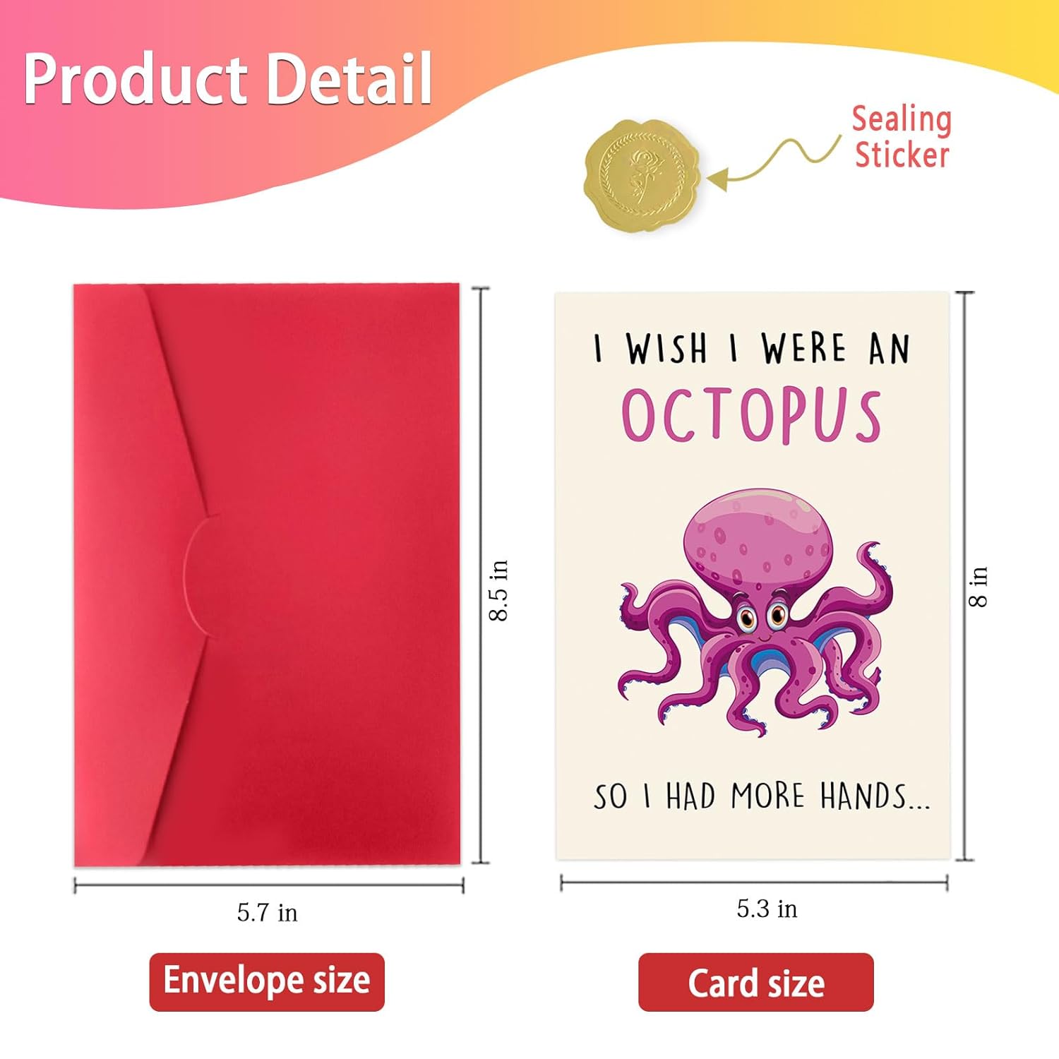 Funny Valentines Card Gifts For Men Women, Rude Valentine'S Day Cards Gifts For Him Her, Humor Anniversary Cards Gifts For Husband Wife Boyfriend Girlfriend, I Wish I Were An Octopus