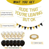 "Rude You're Leaving But Ok" Banner - Funny Farewell Party Decorations for Coworkers