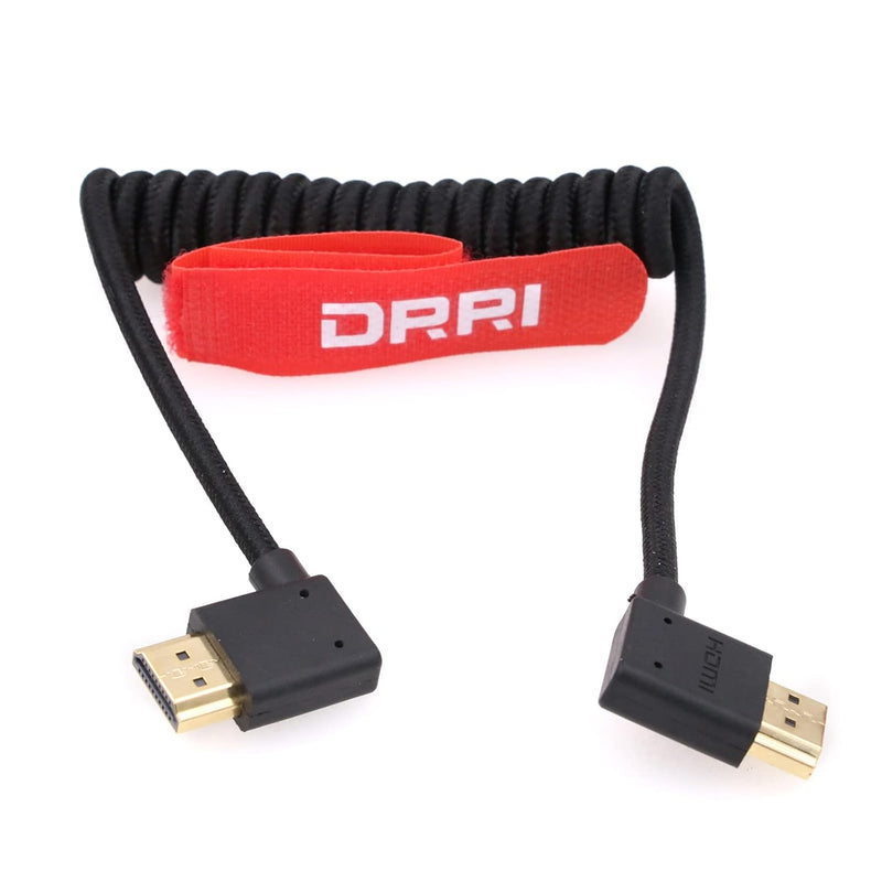 8K Left Angle Hdmi To Right Angle Hdmi 2.1 Ultra High-Speed Braided Coiled Cab