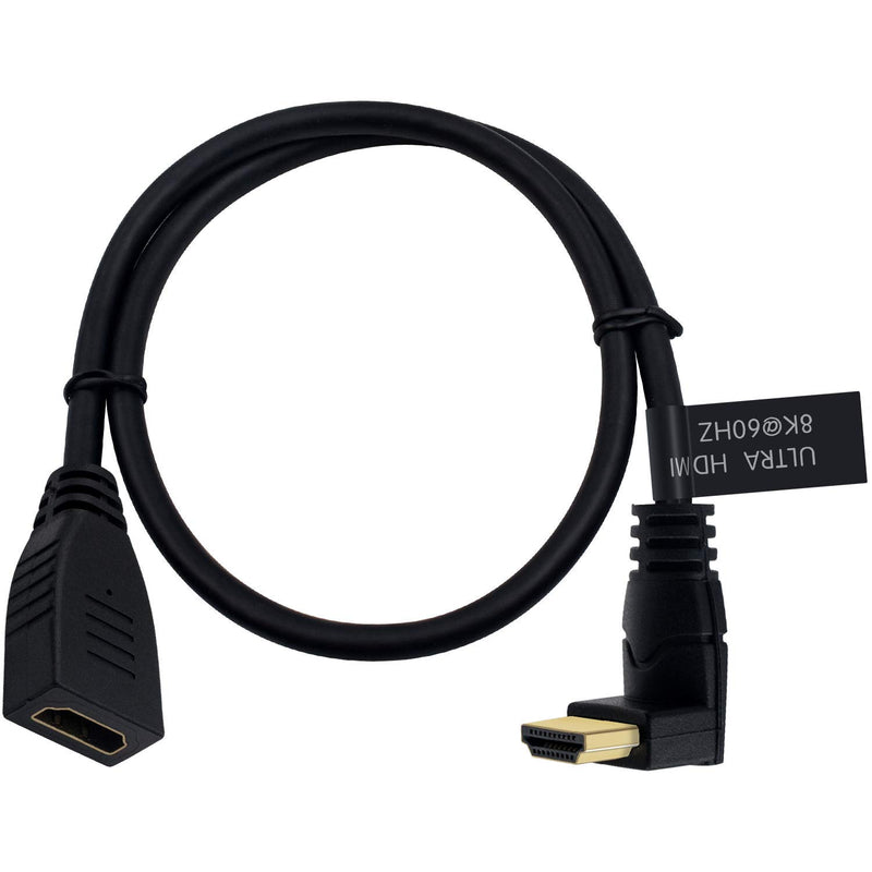 8K Hdmi Extension Cable, Hdmi 2.1 Cable 90 Degree Down Angle Hdmi Male To Fema