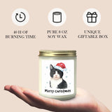 Tuxedo Cat Christmas Cedar Scented Candles - Cat Lover Gifts For Women, Girls, Mom, Lady - Merry Christmas