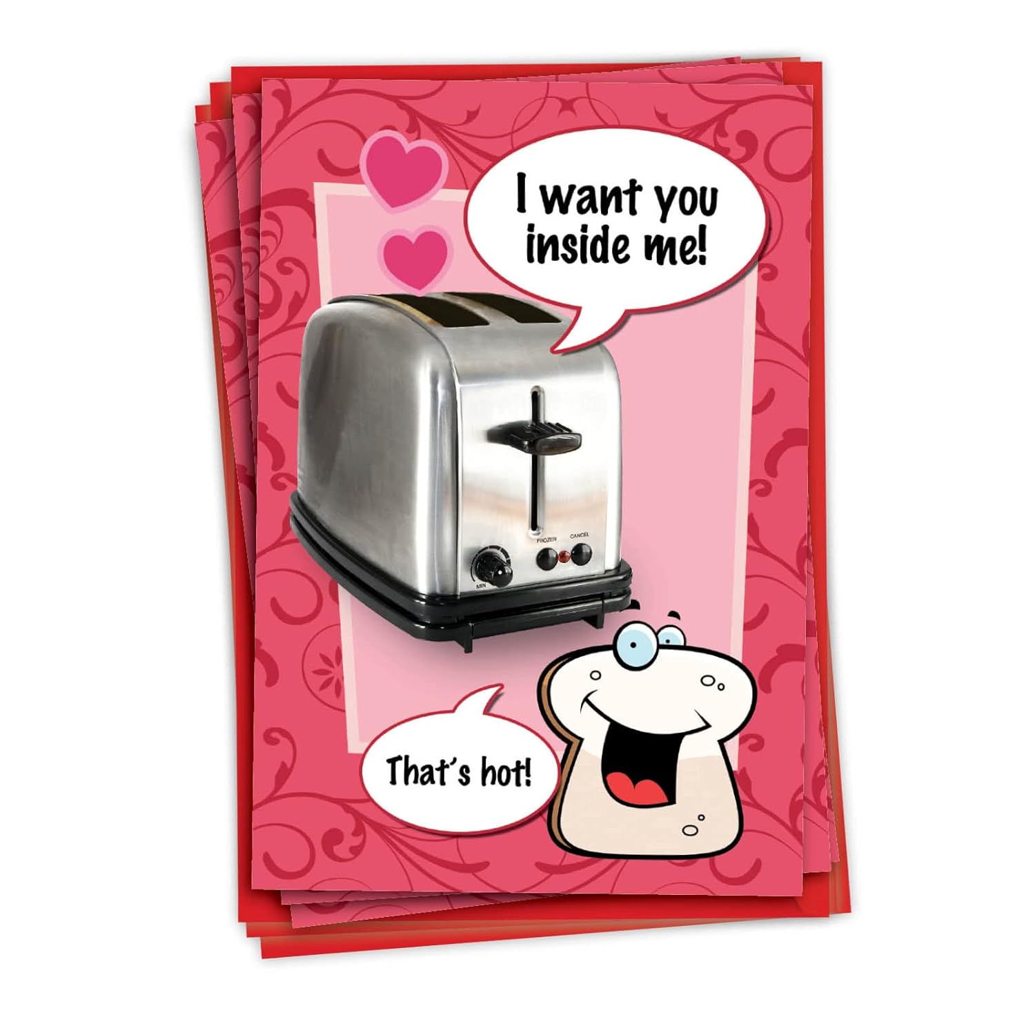 - Pack Of 3 Humorous Valentine'S Day Greeting Cards With Envelopes, Funny Cartoon Toaster Love Holiday For Men And Women Couples (1 Designs, 3 Each) - Want You Inside Me C2138Vdg-C3X1