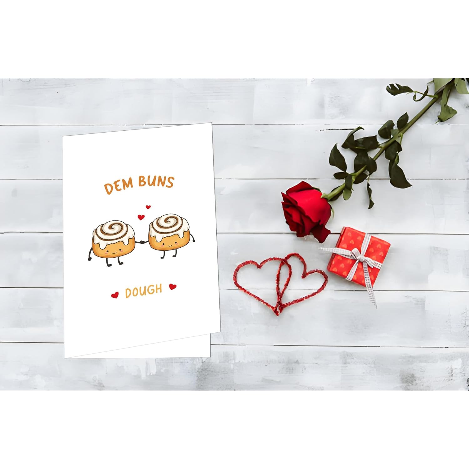 Cute Buns Butt Card, Cinnamon Rolls Foodie Pun Card, Anniversary Card, Valentine'S Day Gift Idea, Dem Buns Dough Theme Card