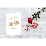 Cute Buns Butt Card, Cinnamon Rolls Foodie Pun Card, Anniversary Card, Valentine'S Day Gift Idea, Dem Buns Dough Theme Card