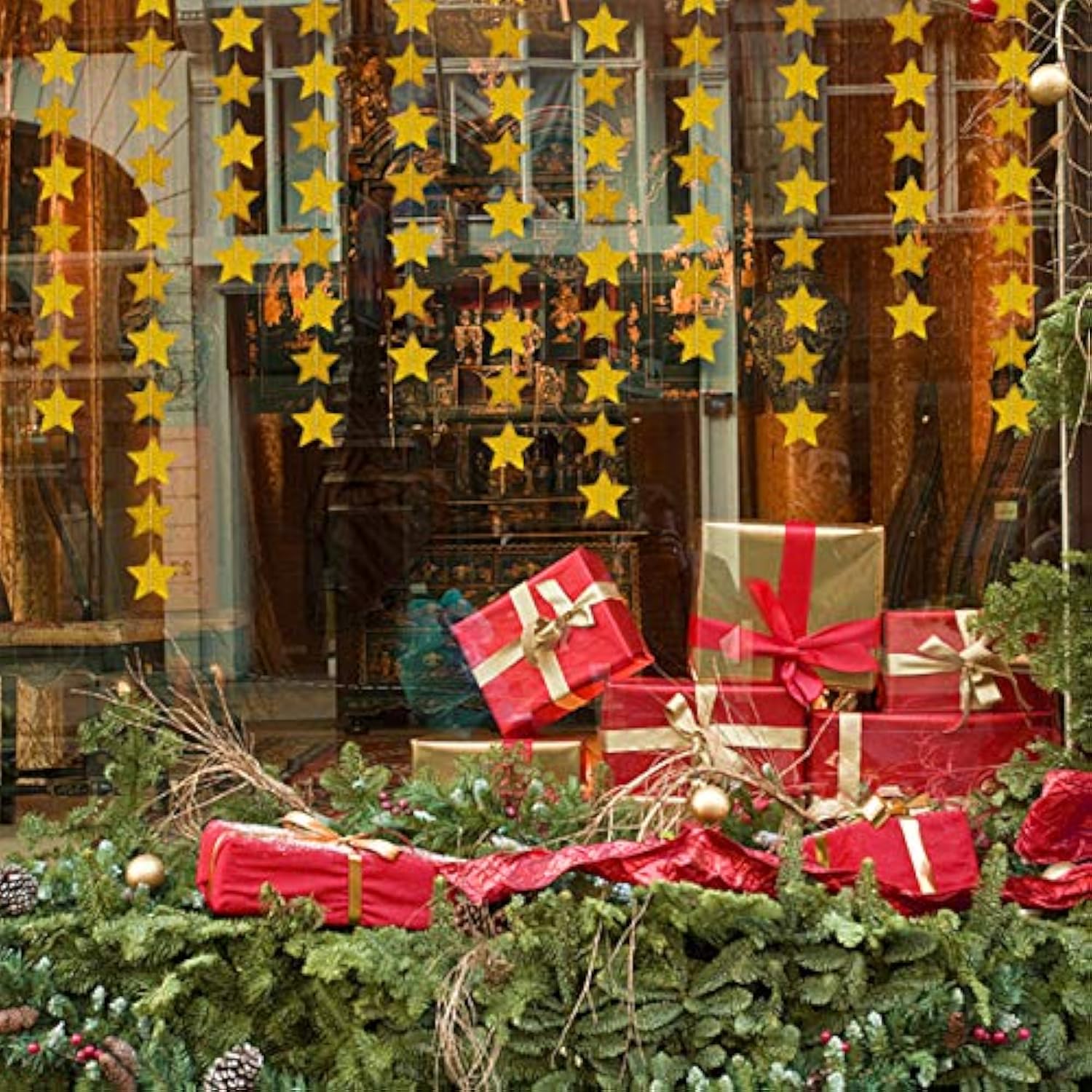 Gold Happy New Year 2025 Banner with Twinkle Stars for Party Decorations