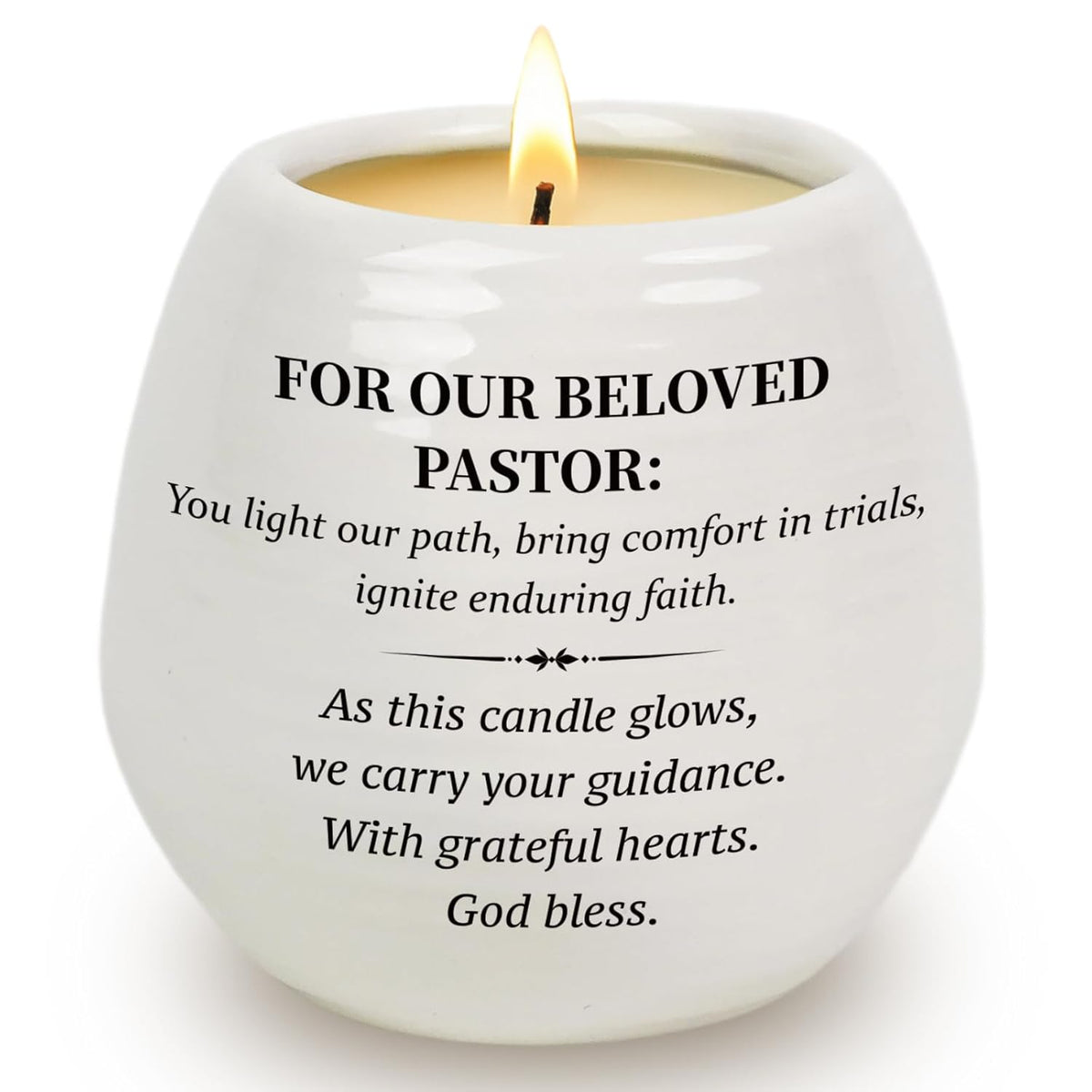 Pastor Appreciation Gifts, Exquisite Ceramic Candle Jar With Simple Copywriting Design, Thank You Gifts For Pastor, Christmas Retirement Birthday Pastors Gift