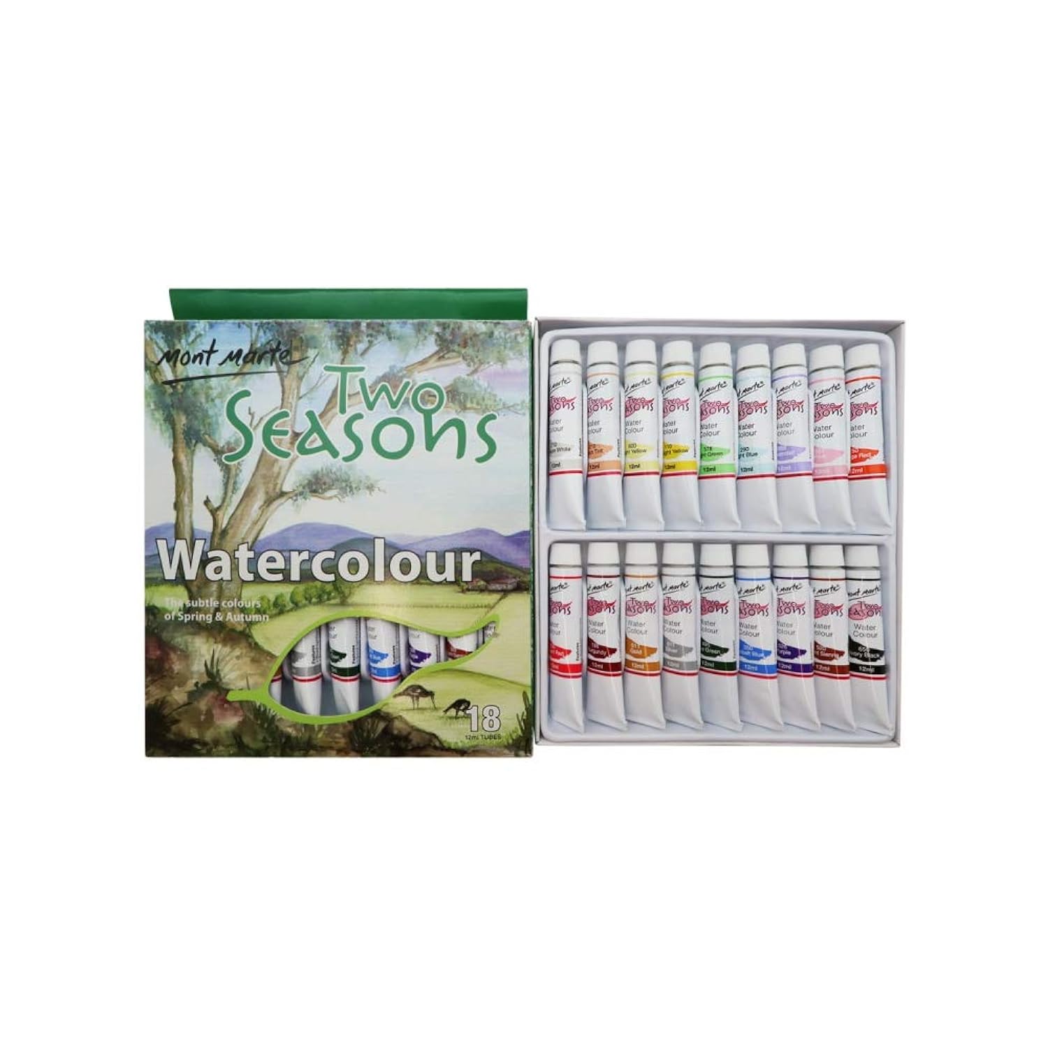 Two Seasons Watercolors 18Pc X 12Ml Tubes, Signature Pastel Watercolour Paints
