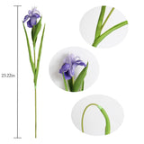 Purple Iris Flowers Artificial 6 Pcs Real Touch Flowers 23.22 In Long Stems Iris Artificial For Wedding Bridal Home Kitchen Party Décor(Purple)