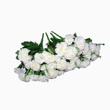 Ieoyoubei 4 Bunches Bouquet Of Artificial Silk Flower Creamy-White Carnations11 Inch Bouquet And Green Leaf For Home Decoration Bridal Wedding Festival Decoration With 10 Per Bunch Flower
