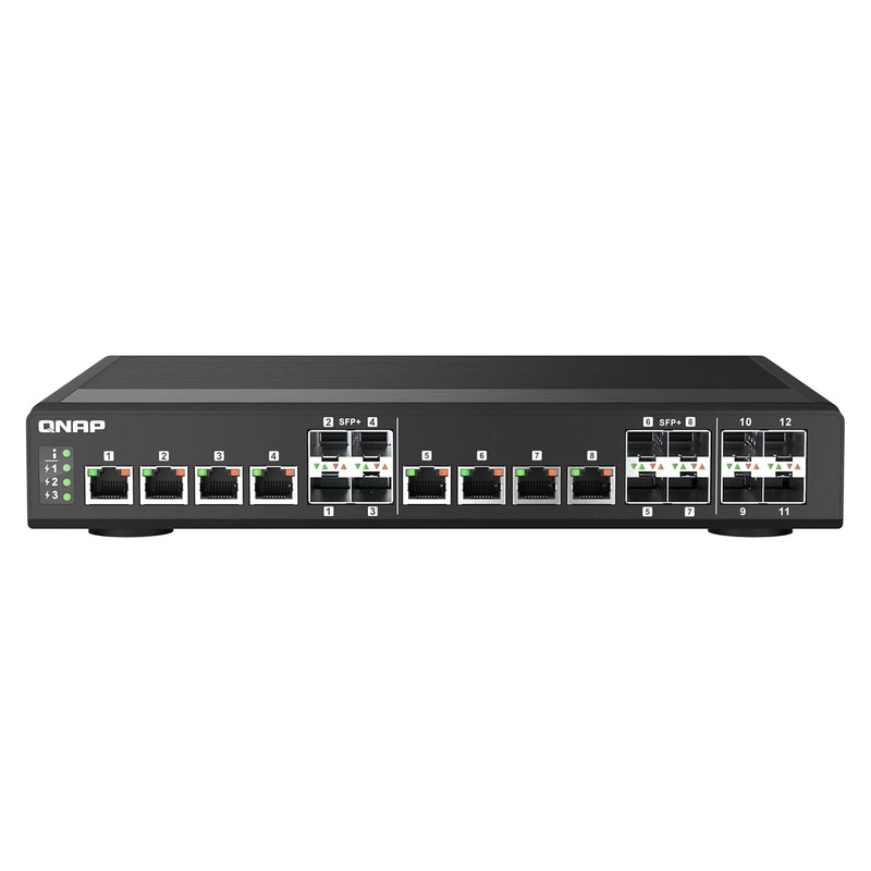 QNAP 12-Port 10GbE Managed Network Switch (QSW-IM1200-8C-US). Industrial-Grade