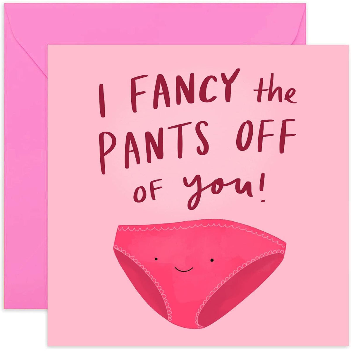 Old English Co. Fancy The Pants Off Of You Card - Funny Anniversary Card For Boyfriend, Girlfriend, Husband, Wife - Hilarious Valentine'S Day Card For Him Or Her | Blank Inside With Envelope