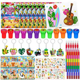 72 Pcs Hawaiian Luau Party Favors, Tropical Moana Flamingo Coloring Books Bulk, Aloha Tiki Summer Birthday Goodie Bag Fillers, Tattoos Stickers Stampers Prizes For Beach Pool Party