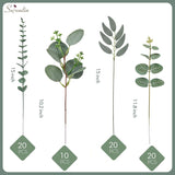 70Pcs Artificial Mixed Eucalyptus Stems Leaves Bulk, 4Kinds Fake Greenery Silver Dollar Eucalyptus Leaves Picks,Faux Greenry Stems Sprays For Diy Bouquets Floral Arrangement Home Decor