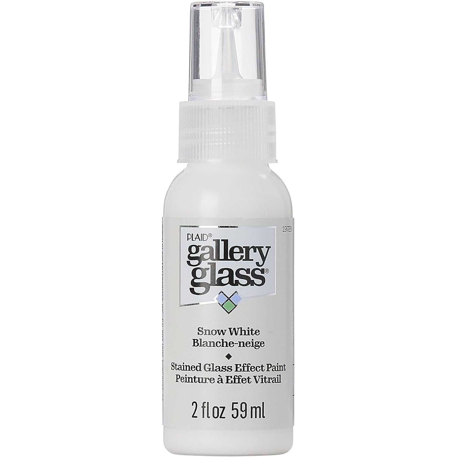 Gallery Glass Stained Glass Paint, Snow White 2 fl oz Brilliant Smooth Finish Paint, Perfect For Easy To Apply DIY Arts And Crafts, 19729