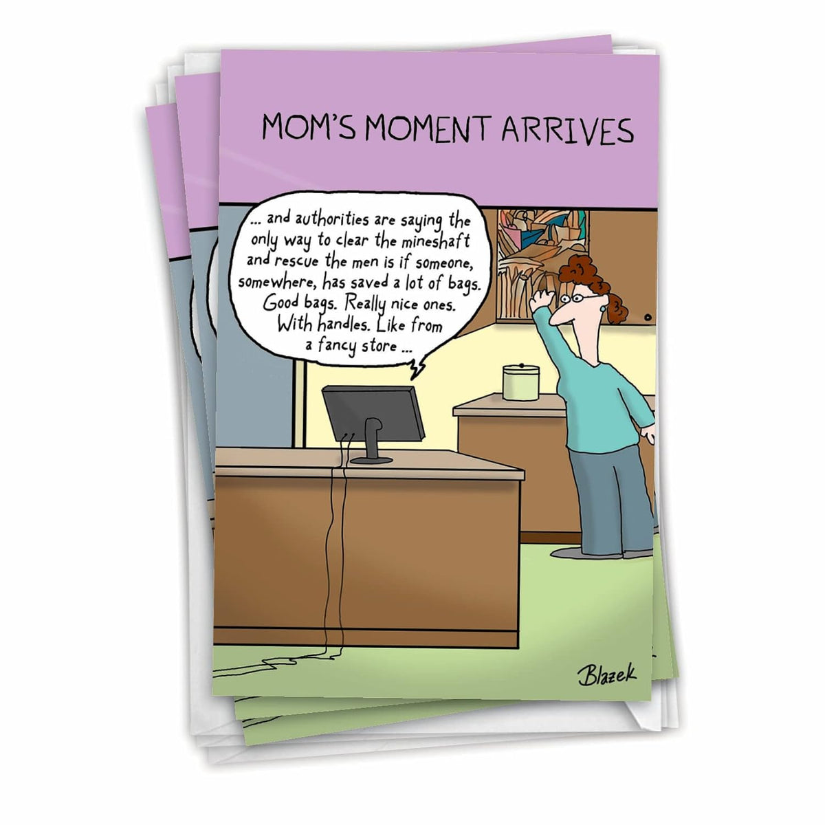 Pack Of 3 Hilarious Mother'S Day Greeting Cards With Envelopes (1 Designs, 3 Each) Mom'S Moment C3159Mdg-C3X1